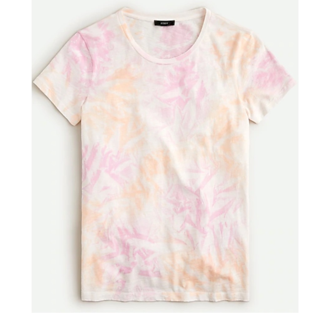 J. Crew peach pink tie dye t shirt